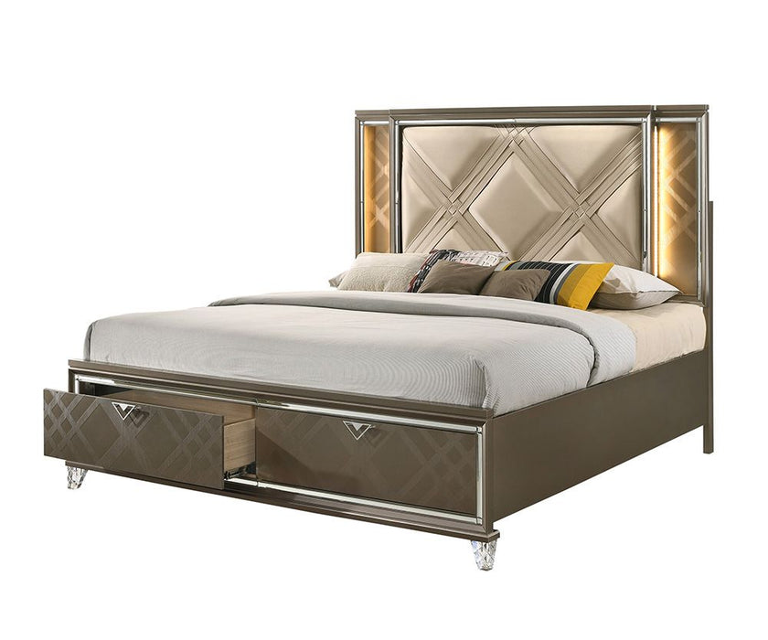 ACME Skylar Full Bed W/Led & Storage 25335F