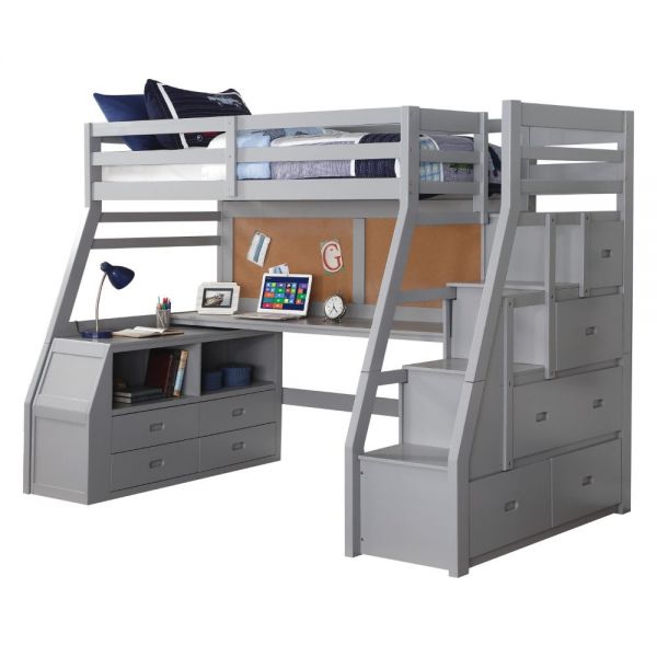 ACME Jason II Twin Loft Bed W/Storage 37445