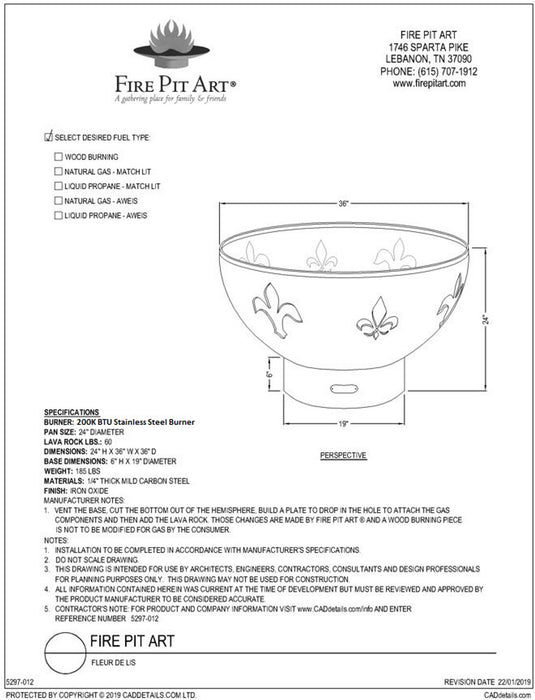 Fire Pit Art - Fleur De Lis